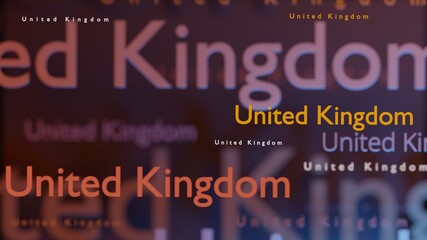 Abstract United Kingdom 3D TEXT Rendered Poster (3D Artwork)