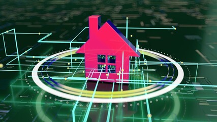 3D concept of a futuristic real estate market