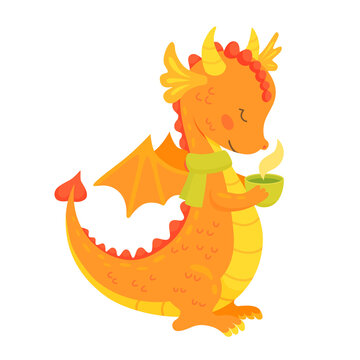 Cute orange dragon