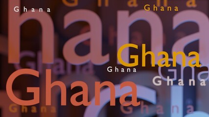 Abstract Ghana 3D TEXT Rendered Poster (3D Artwork)