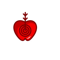 Fresh Red Apple Fruit Vector Design Template