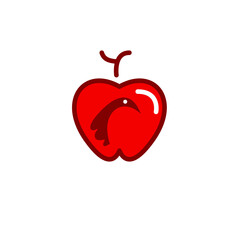 Fresh Red Apple Fruit Vector Design Template