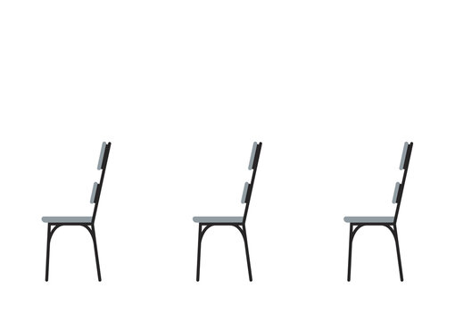 Chair vector. Social distancing sign.