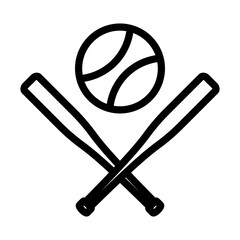 Baseball Crossed Buts And Ball Icon