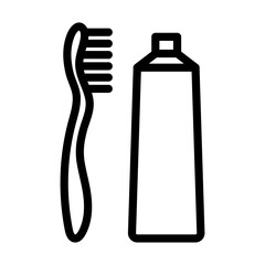 Toothpaste And Brush Icon