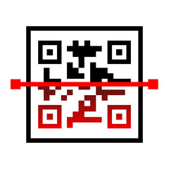 Obraz premium QR code scanning vector icon
