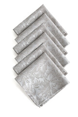 6 pieces of fabric folded on a white background. napkins for cutlery.