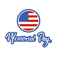 Memorial Day  with star and element symbol , isolated on white background , Vector illustration EPS 10