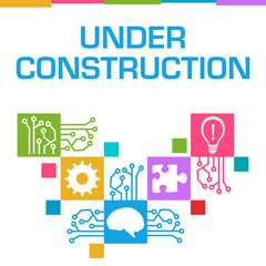 Under Construction Colorful Squares Symbols Circuit Elements 