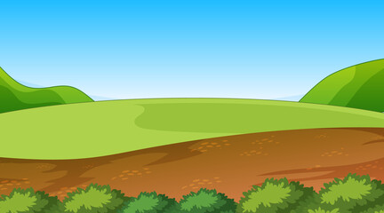 Obraz premium Blank nature park landscape at daytime scene with pathway through the meadow