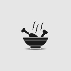 icon chicken soup vector design