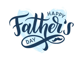 Happy fathers day typography poster. Modern calligraphy logo as fathers day greeting card template. Vector lettering card.
