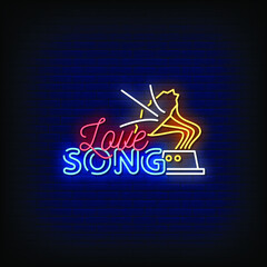 Love Song Neon Signs Style Text vector