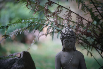 Religious buddha  statue in a garden