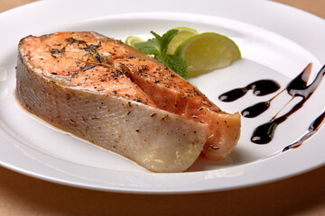 grilled salmon steak