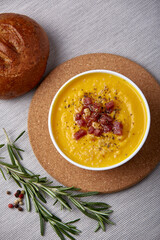 pumpkin soup with bread