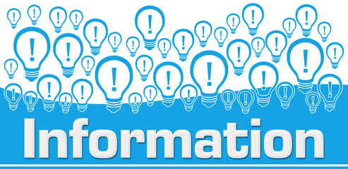 Information Blue Background Bulbs On Top 