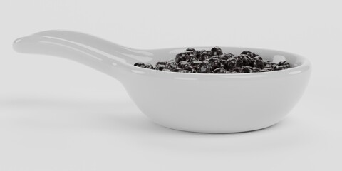 Realistic 3D Render of Black Caviar