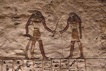 hieroglyphics inside a temple in egypt