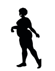 digital silhouette of a woman plus size on the side