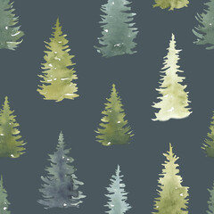 Fir Trees Seamless Pattern