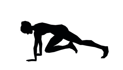 digital silhouette of a slim woman workout