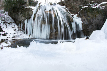 Waterfall in the snow