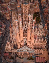 BARCELONA, SPAIN -April 2021.  La Sagrada Familia in Barcelona.