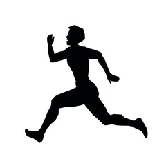 Fototapeta na wymiar digital silhouette man sports exercise running