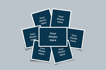 Photo Collage Mockup, Composite empty photo frame Mockup