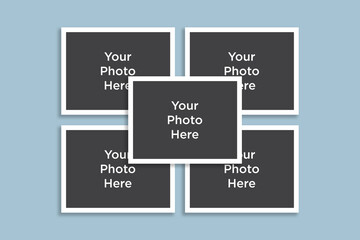 Photo Collage Mockup, Composite empty photo frame Mockup