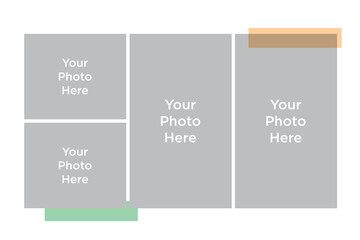 Photo Collage Mockup, Composite empty photo frame Mockup