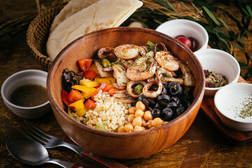 Seafood salad bowl 