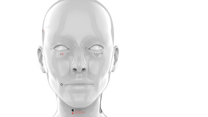portrait of a robot woman close up concept of robotics and artificial intelligence