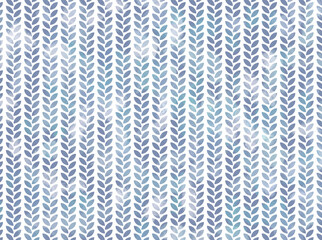 背景素材　水彩風パターン　植物　青