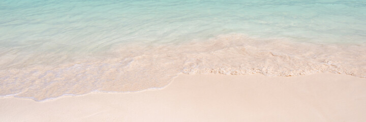 Sand and caribbean tropical beach, panoramic summer background