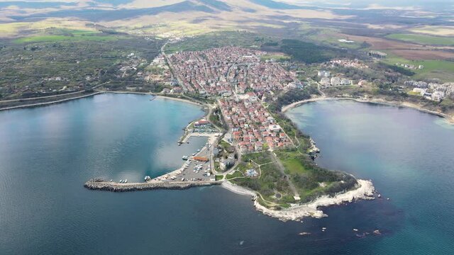 Aerial view of Town of Tsarevo, Burgas Region, Bulgaria 