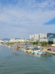 Fototapeta premium view of the port country
