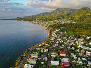 Portsmouth aerial view, Dominica, Caribbean