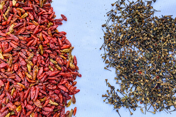 dried cayenne chili peppers