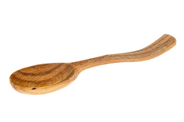 wooden spoon on a white isolated background