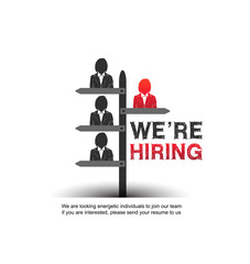 We are hiring design concept with the chosen businesswoman different direction from the other candidates red color