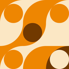 Modern vector abstract  geometric seamless pattern with circles, rectangles and squares  in retro scandinavian style. Pastel colored simple shapes graphic pattern. Abstract mosaic artwork.