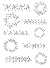 digital brush five pieces plant EPS