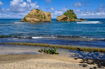 Coastline and islands at Calbishie, Dominica, Caribbean