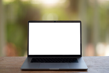 laptop on a table