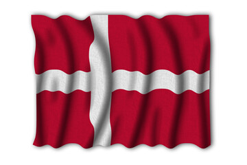Denmark 3D rendering flag of the world to study