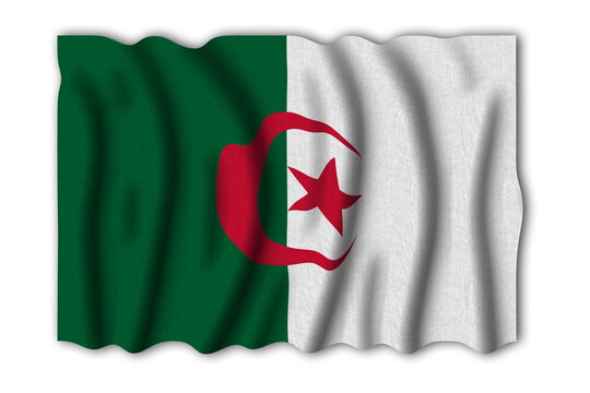 Algeria 3D rendering flag of the world to study