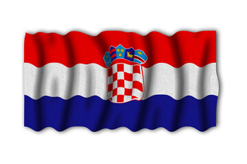Croatia 3D rendering flag of the world to study