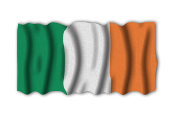 Ireland 3D rendering flag of the world to study